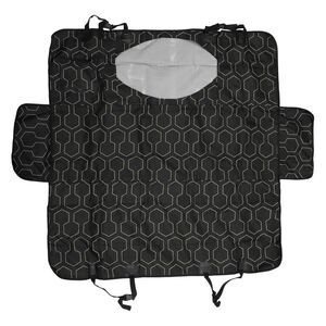 Durable Waterproof Car Seat Cover for Pet Flower Pattern Black